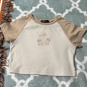 SHEIN Crop Top. Mushroom Design. SMALL
